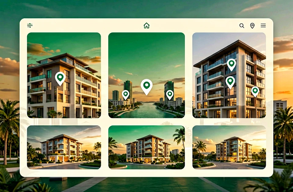 AI-generated property technology and listings visual