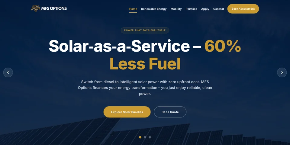Live website capture of MFS Options
