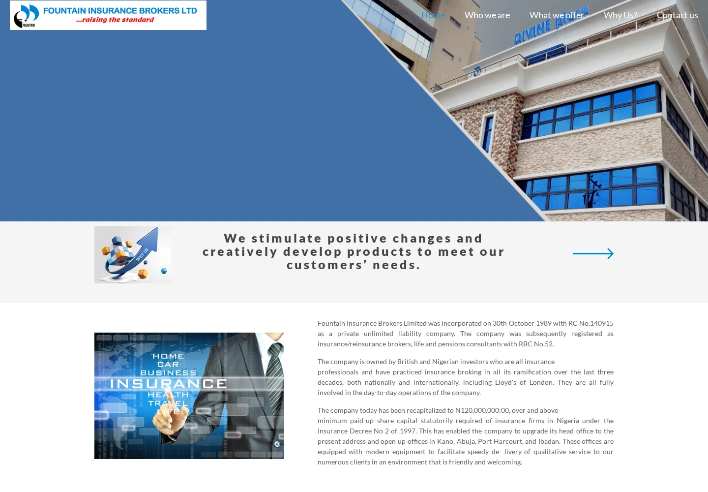 Actual Fountain Insurance Brokers website capture