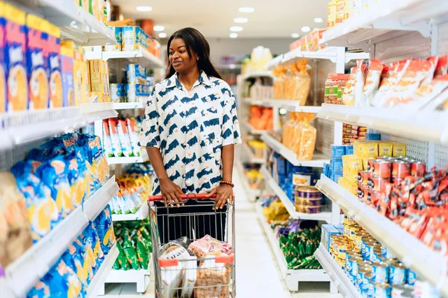 Woman shopping in Lagos supermarket